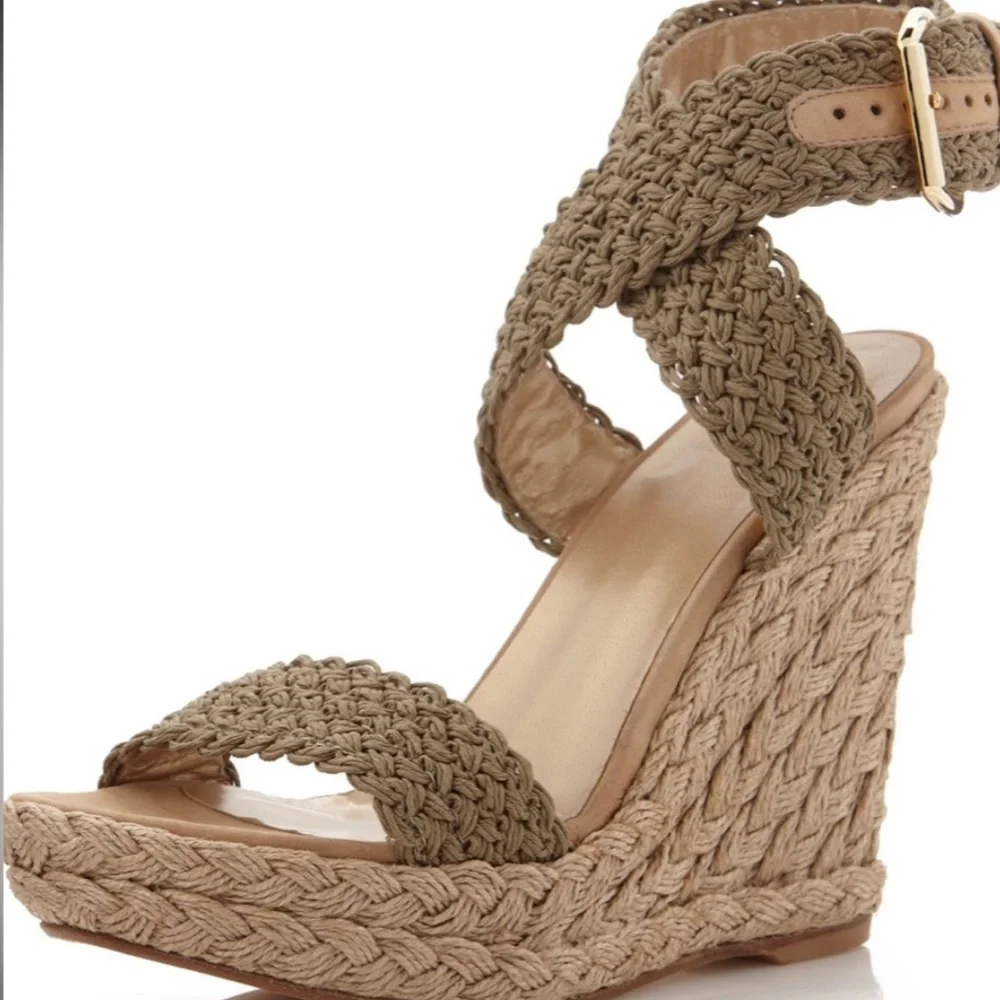 NWT Stuart Weitzman Alex Crochet Wedge - Picture 1 of 6